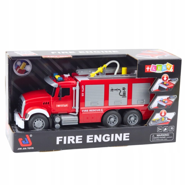 Машина Пожежна охорона Вода світло і звук Червоний 1:14 Lean Toys — фото 4