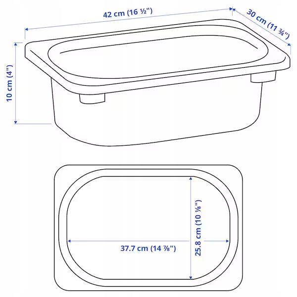 IKEA TROFAST Контейнер вкладиш коробка 42x30x10 см Білий — фото 3