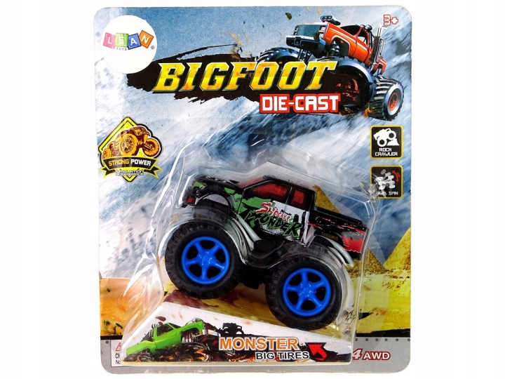 Авто Машинка З Заводом Monster Truck Big Foot Гумові Шини Рампа — фото 5