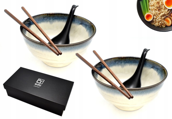 Sada 2 misek s lžícemi a hůlkami Udon Aurora 800ml Box