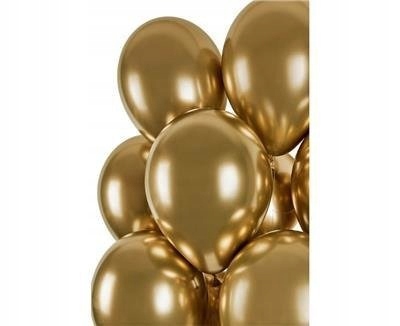 Повітряні кульки золоті 33 см 13" GEMAR Glossy хром глянець професійні 50 шт. #088 — фото 3