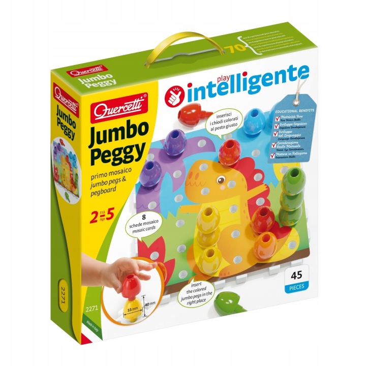 Quercetti 2271 Іграшки Логічні для Дітей Jumbo Peggy Сова (після повернення)