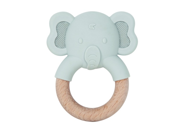 SŁONIK DREWNIANY GRYZAK OBRĘCZ DLA NIEMOWLĄT TOOKY TOY