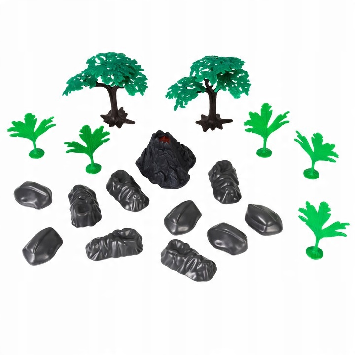 Dinosaurs Large Set of Figurines for Children 26 species + Elements of Environment Brand click4TOYS