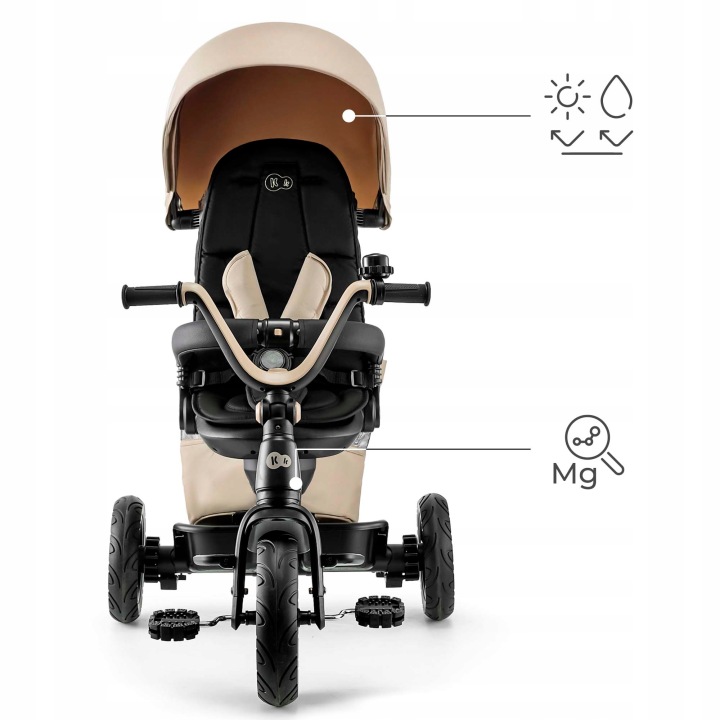 KINDERKRAFT велосипед триколісний EASYTWIST бежевий візок для дитини 1-5 років — фото 5