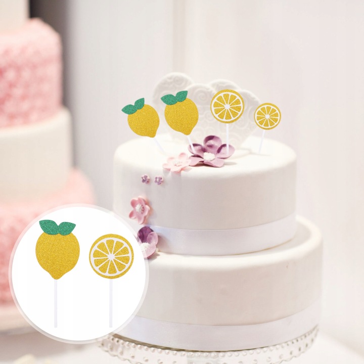24 шт. CAKE топпер декорації на торт лимонні літні — фото 8