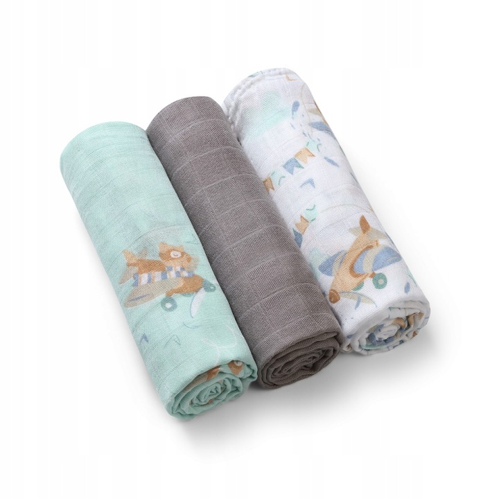 BabyOno extra soft Пелюшка бамбукова набір 3 шт. Натуральні 70x70 см