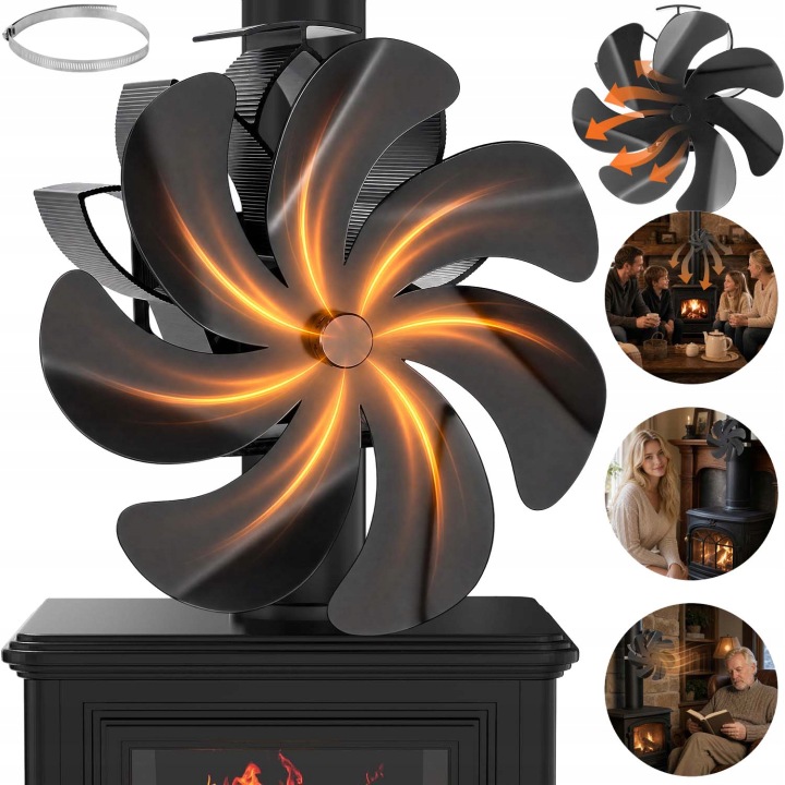 Tichý Ekologický Krbový Ventilátor Poháněný Teplem Pro Kamna 1300 Ot/min