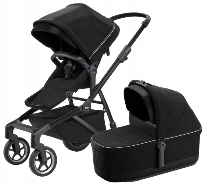 THULE SLEEK чорний візок багатофункціональний 2 в 1 прогулянкова коляска + люлька 11000026