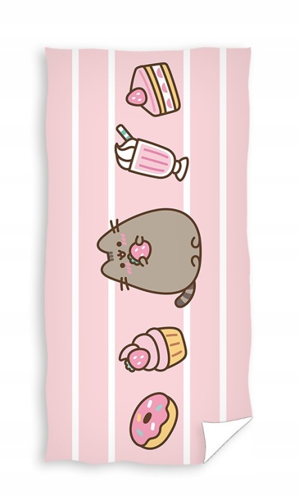 Рушник 70x140 PUSHEEN бавовна для купання великий пляжний кіт рожевий — фото 2