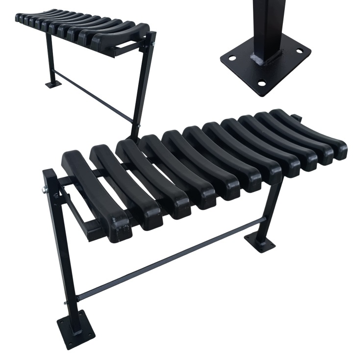 Skládací hřbitovní lavička na hřbitov 72 cm 11 příček černá