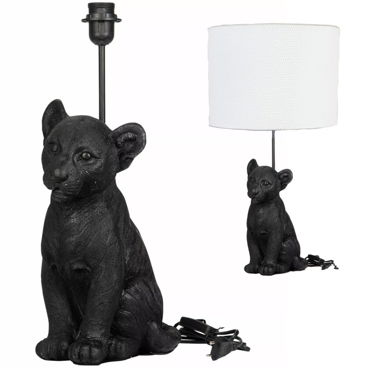 Stolní Lampa Stojící Lev Lvíček 50 cm černá dekorace ozdoba bez stínítka