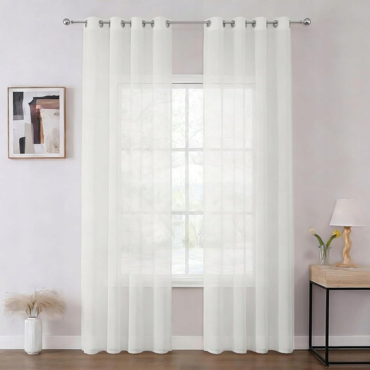 Záclony na průchodkách Voálové Průhledné Bílé 140x215 cm 2 ks