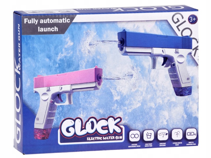 Іграшка електричний Пістолет Glock для води бризкалка ZA4965 — фото 7