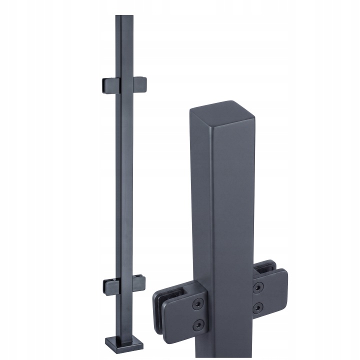 Průchozí sloupek 110 cm Sklo 4 Úchytky Antracit Nerezový 40x40 Loft