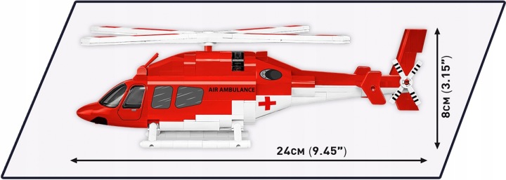 Конструктор COBI 26629 Гелікоптер Bell 407 Air Швидка допомога Служби рятувальні — фото 7