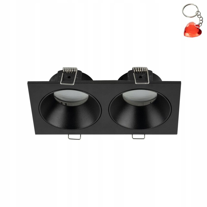 Zápustné svítidlo Kulaté Stropní Svítidlo Prisma Black dvojité 2xGU10 IP65 3.6 cm Tk Lighting