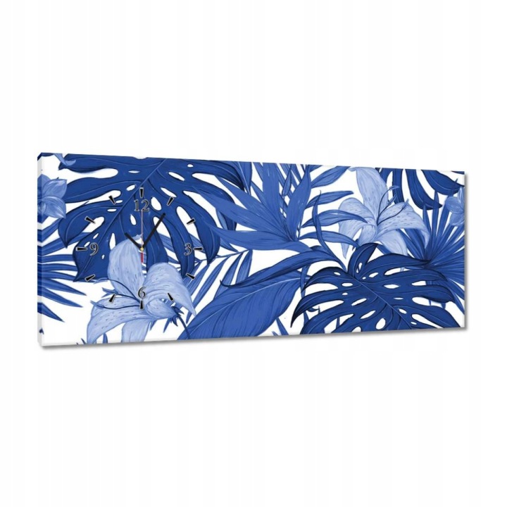 Hodiny 100x40 Classic Blue Monstera