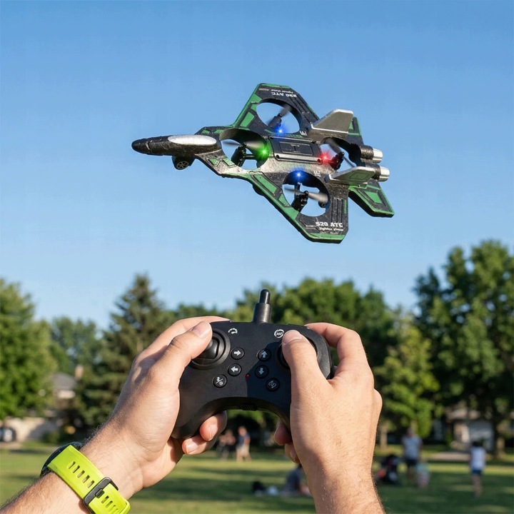 Літак дистанційно керований літаючий великий RC вогні LED на пульті керування подарунок — фото 7