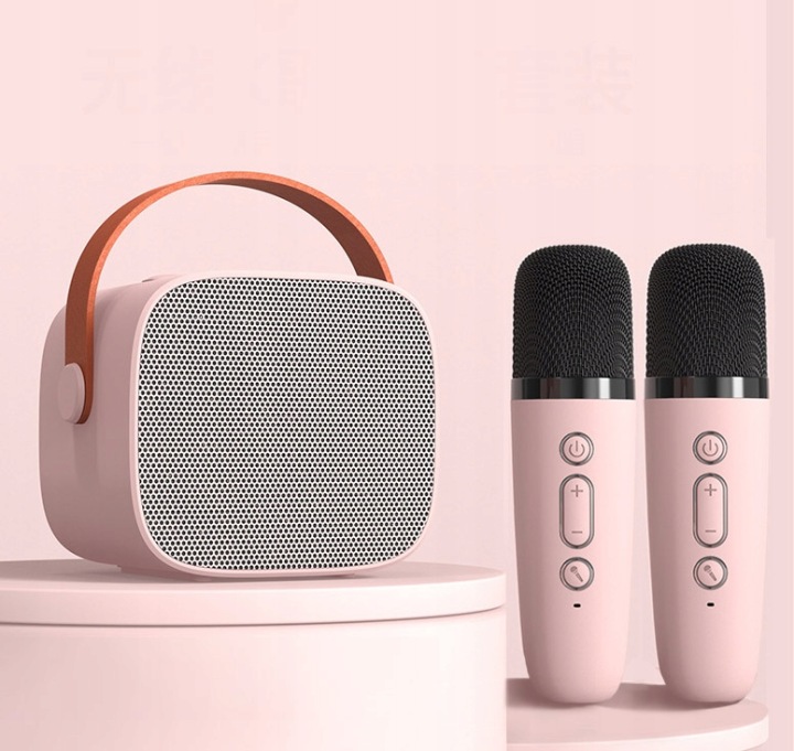 Набір для караоке мікрофон + колонка бездротова караоке рожевий BLUETOOTH — фото 11