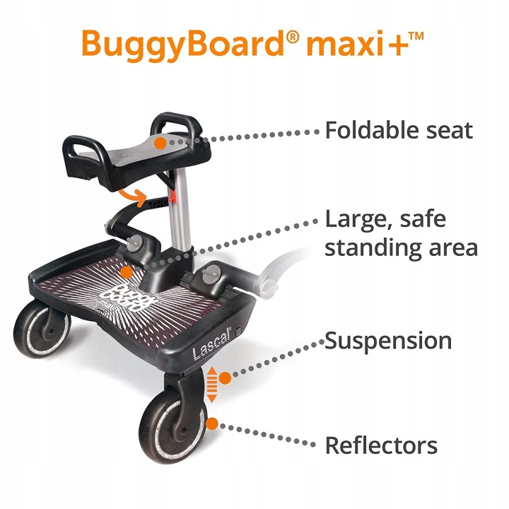 LASCAL підніжка для візка з сідлом SADDLE+ MAXI buggyboard — фото 2