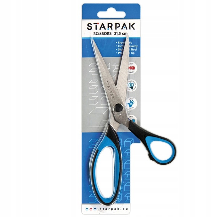 Ножиці металеві STARPAK з GUM. ручкою 21,5 см