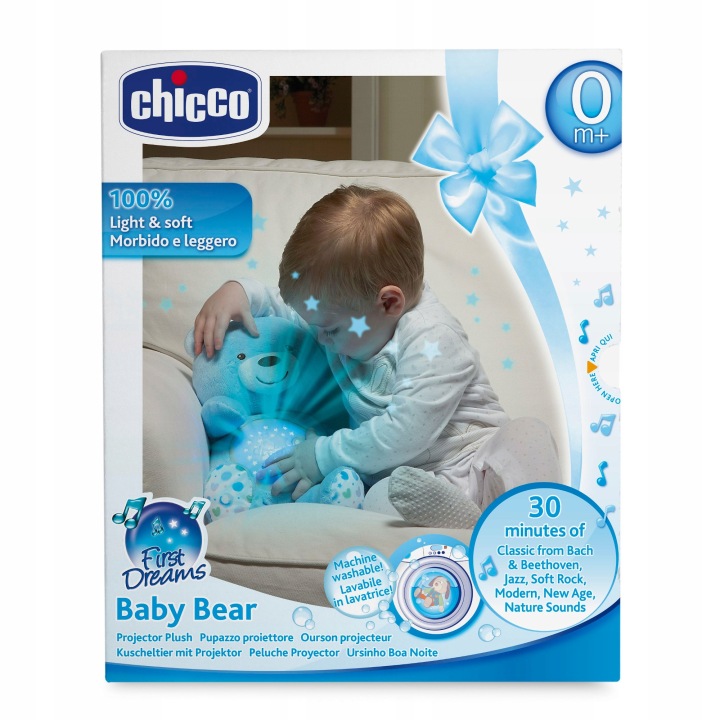 Лампа проектор плюшевий ведмедик Chicco синій (вживаний) — фото 4