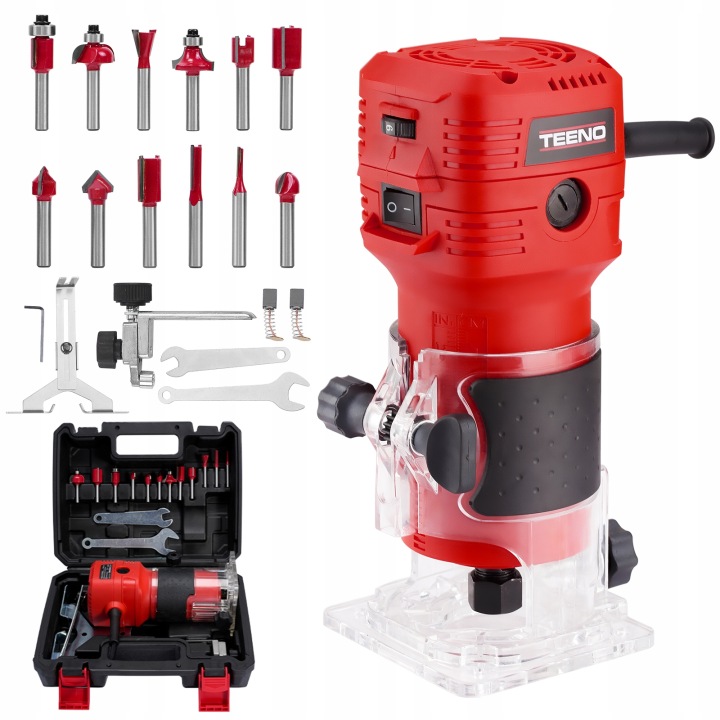 Teeno Horní frézka 650 W 12 hlavic s plastovým pouzdrem