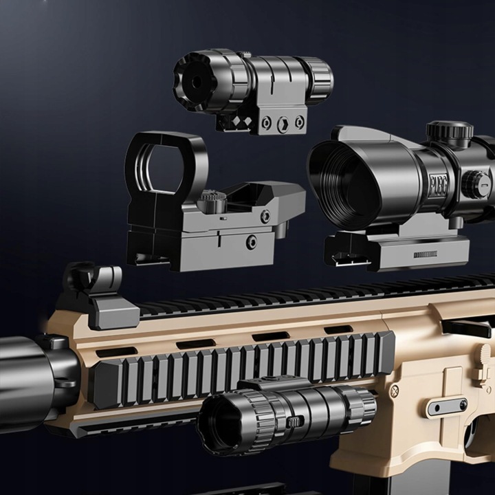 Гвинтівка іграшковий пістолет M416 для дітей з 60 куль ліхтариком прицілами — фото 5