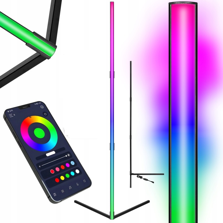 Led Podlahová Lampa Lpdisplay Inteligentní, Dálkově Ovládaná, Rohová Dálkový Ovladač