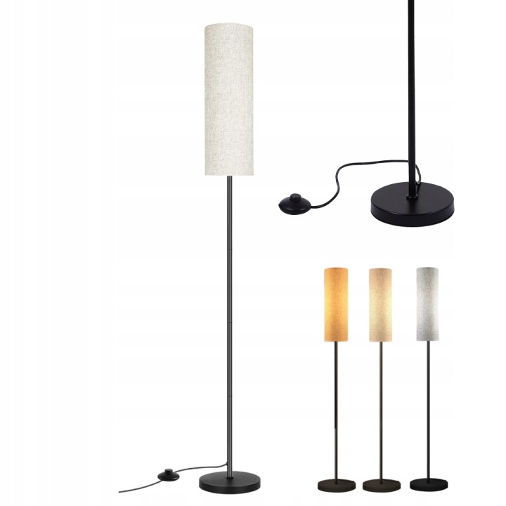 Podlahová lampa Led/rgb dálkový ovladač s lněným stínidlem 12W E27