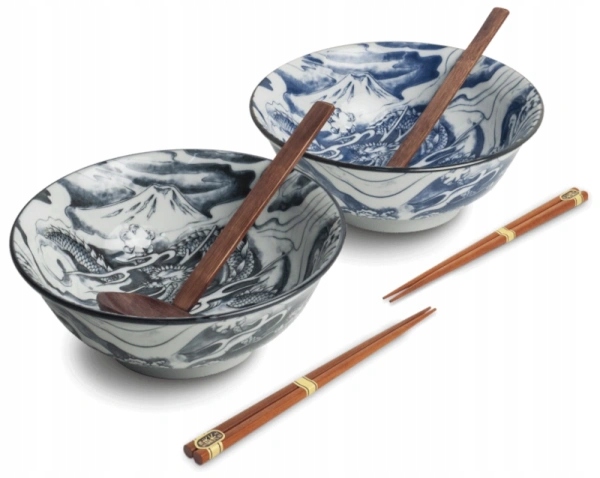 Japonská porcelánová sada misek na rameny Dragon Draci 6 dílů Edo Japan