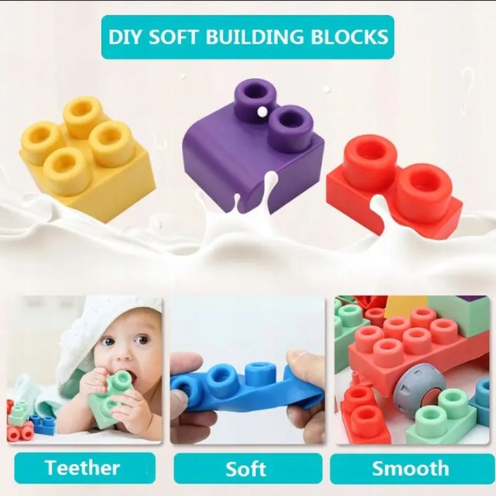 DUŻE KLOCKI KONSTRUKCYJNE EDUKACYJNE 3D DLA DZIECI 138 EL WYPARZANE WOOPIE EAN (GTIN) 5904326944374