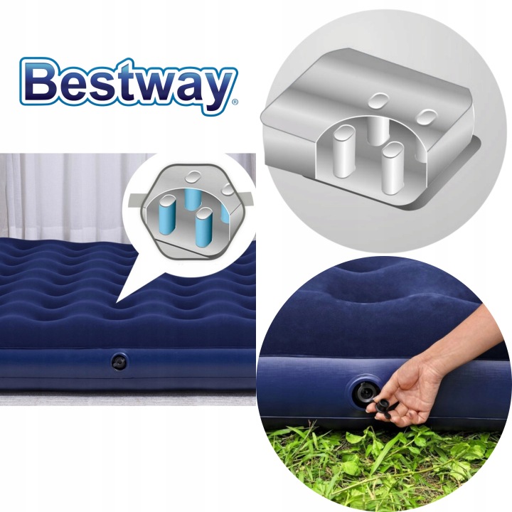 Матрац двомісний Bestway 203 x 183 x 22 см синій (виставковий) — фото 9