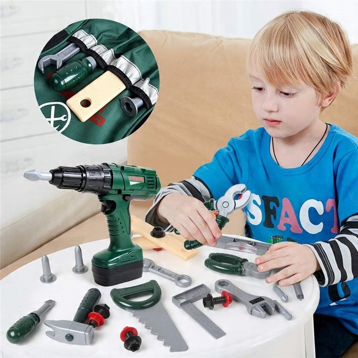 BACKPACK WITH TOOLS FOR CHILDREN SET + SCREWDRIVER Brand click4TOYS