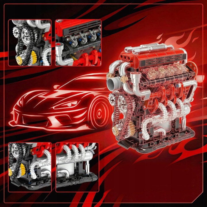 V8 іграшка для будівництва двигуна, 538 набір V8 іграшка для будівництва блоків — фото 2