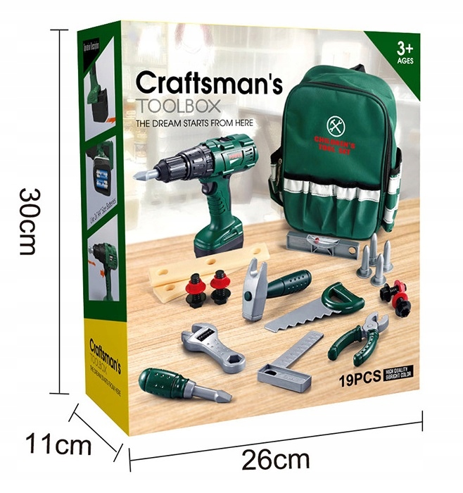 BACKPACK WITH TOOLS FOR CHILDREN SET + SCREWDRIVER Series Craftsman's Toolbox