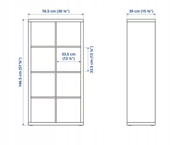 Стелаж Ikea Kallax 77 см x 147 см x 39 см білий — фото 8