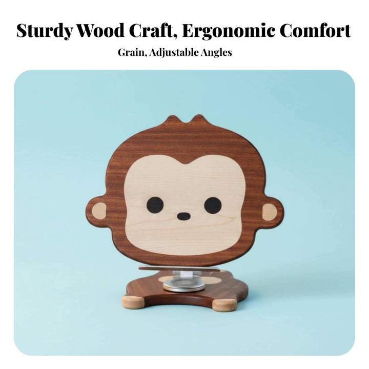 primateShaped Perusing Стійка Cute Creature Дизайн Multi Венге+maple Monkey — фото 2