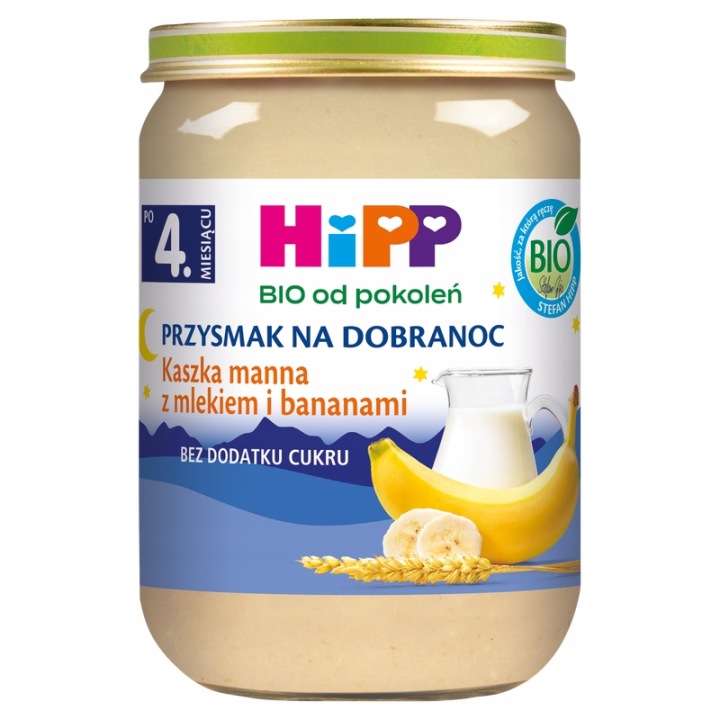 HiPP Біо Кашка манна молочна бананова по 4. місяця X6 — фото 2