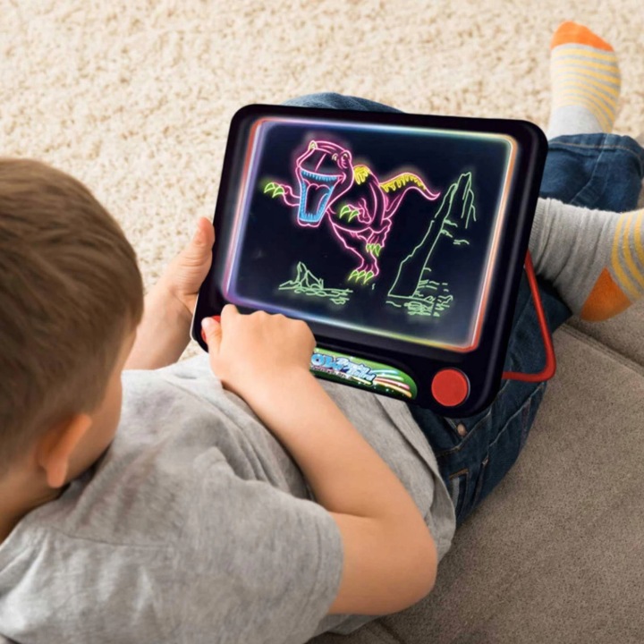 Чарівна дошка 3D LED з підсвічуванням для малювання планшет для дітей +фломастери — фото 4