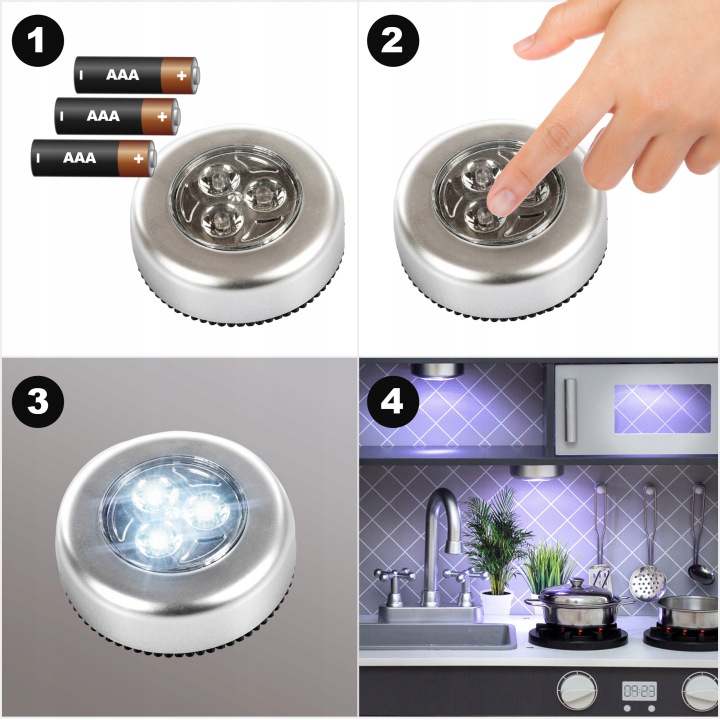 LAMPKA DOTYKOWA SAMOPRZYLEPNA NA BATERIE 2 LED Marka inna