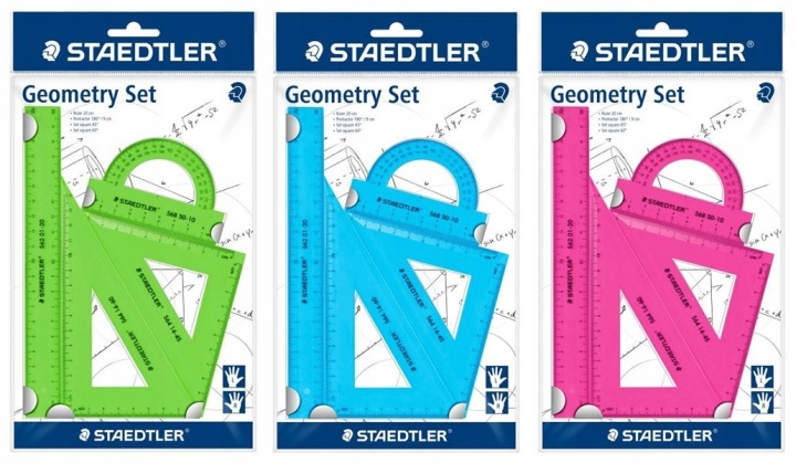 STAEDTLER набір геометричний лінійка косинець 4 ел. синій