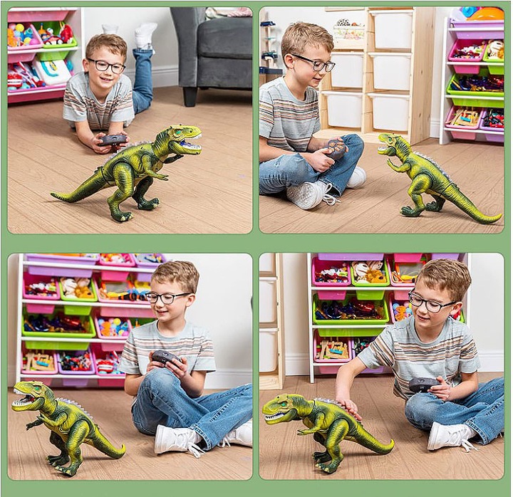 INTERACTIVE REMOTE CONTROLLED DINOSAUR WALKS LED FOR KIDS SOUND Minimum kid's age 3