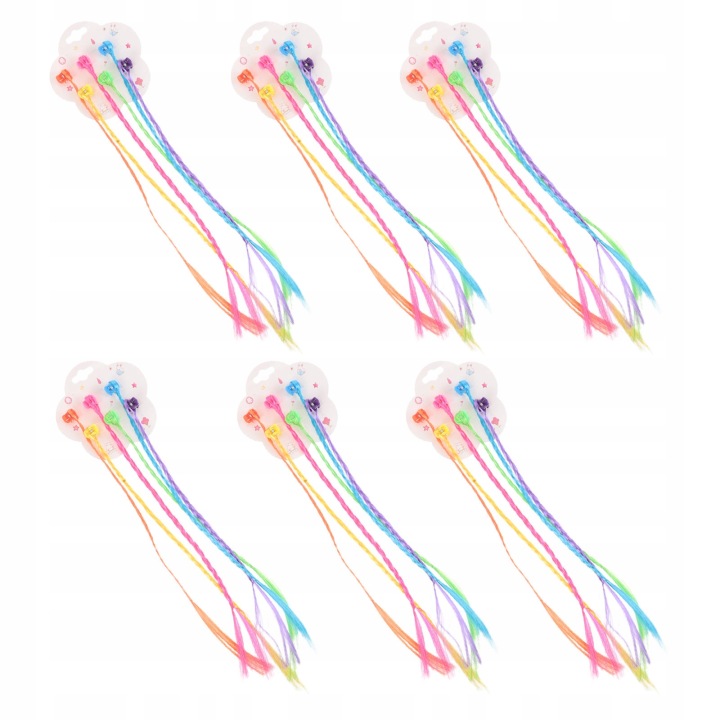 36 шт. Rainbow Braided Hair Extensions для дітей Вечірка and Переодягання — фото 5