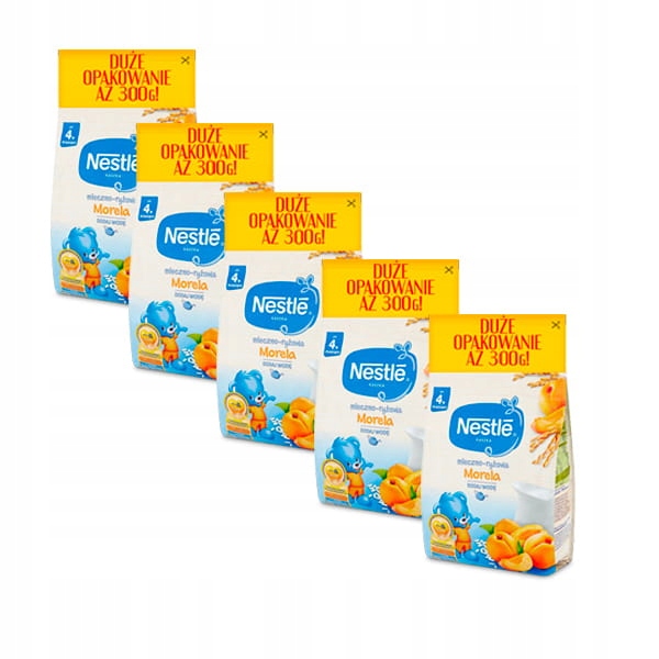 NESTLE Кашка молочно-рисова Абрикос - по 4 місяця 5 шт. 300 г