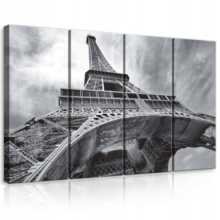 Obraz 120x80 Eiffelova věž Paříž Francie architektura černobílé město