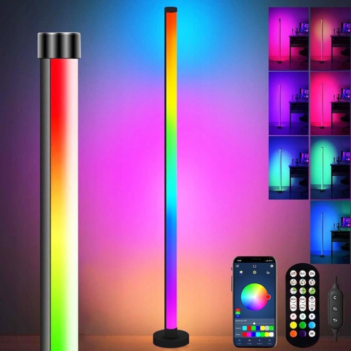 Moderní Stojací Led Podlahová Stolní Lampa Noční Aplikace Dálkový Ovladač