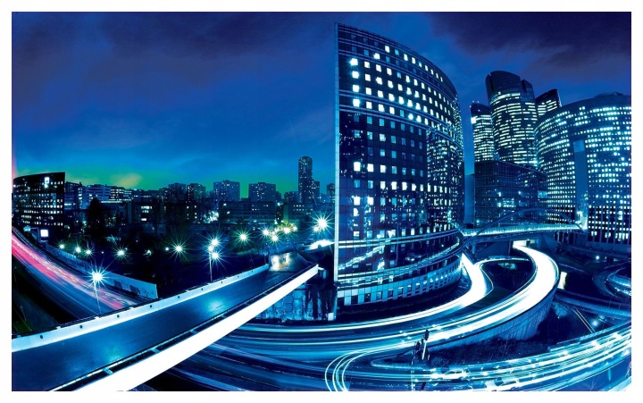 Tapeta Noční metropole Světla města moderní architektura 300x210+lepidlo