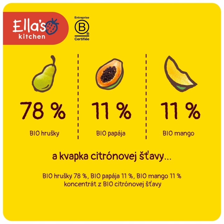 ELLA'S KITCHEN біо десертик манго, груша і папая від 4 місяців 120 г 2 шт. — фото 4